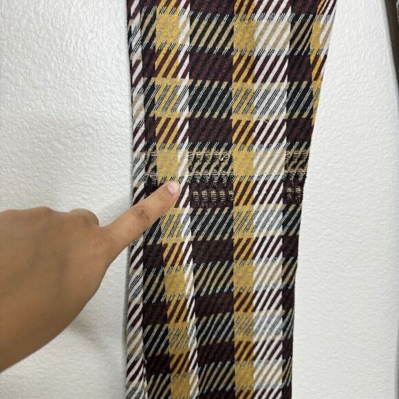 Free People Pants Sz 2 Plaid Checkered Kick Flare Cropped Knit 70s Hippie Retro - Picture 12 of 15